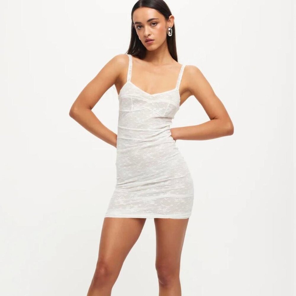 NWT LIONESS MADEMOISELLE LACE MINI - PORCELAIN🤍